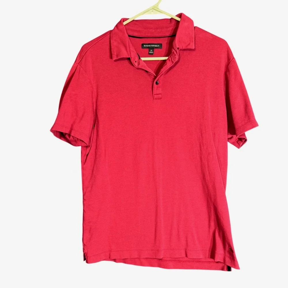 Banana Republic Mens Size Medium Polo Shirt Short Sleeve Classic Fit Golf Casual